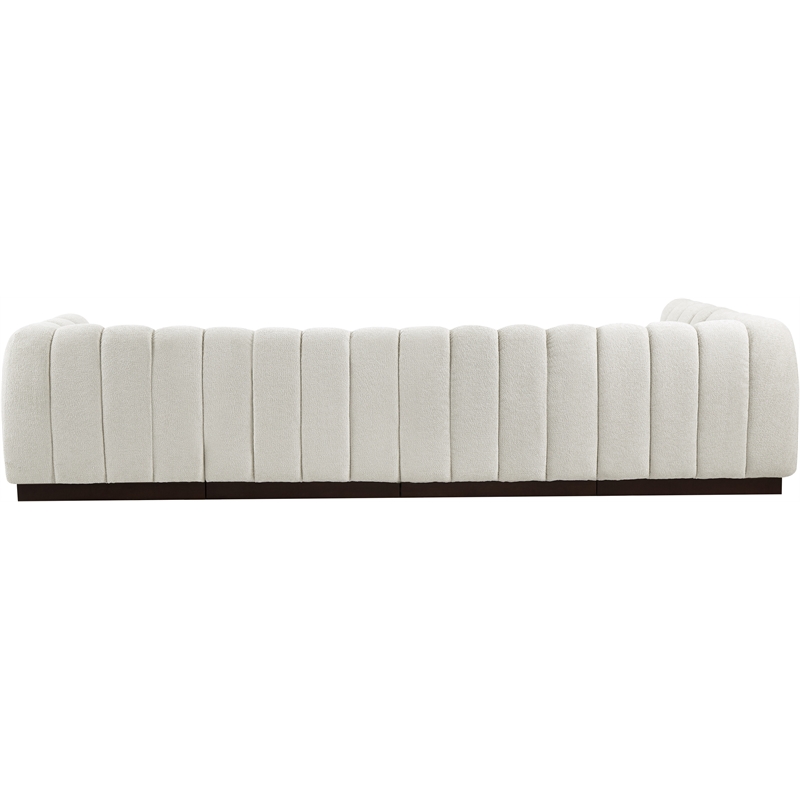 Meridian Furniture Quinn 5-Piece L-Shaped Fabric Modular Sectional in Cream