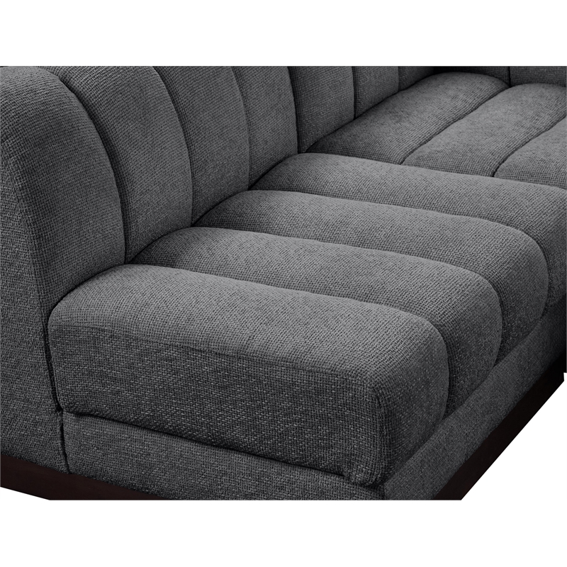 Meridian Furniture Quinn 5-Piece L-Shaped Fabric Modular Sectional in Dark Gray