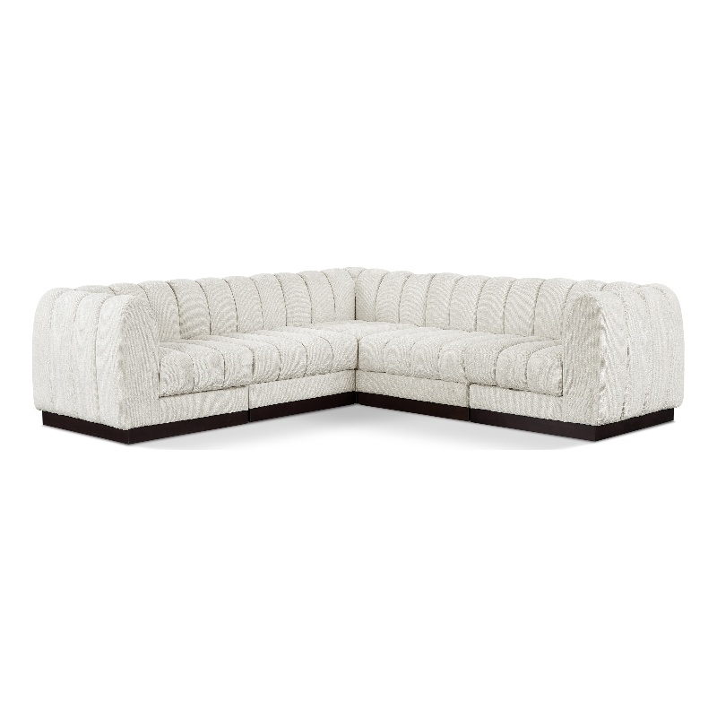 Cream/5-Piece: 2 Armless Chair, 3 Corner Chair