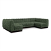 Green/6-Piece: 4 Armless Chair, 2 Corner Chair