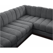 Meridian Furniture Quinn 6-Piece U-Shaped Fabric Modular Sectional in Dark Gray