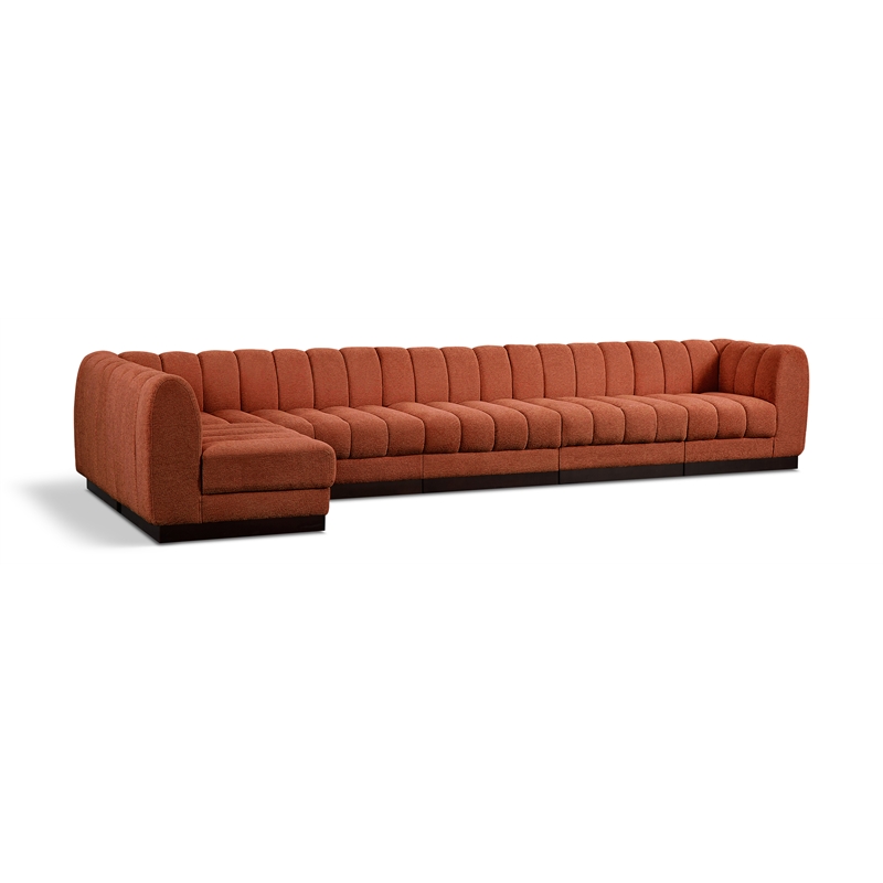 Cognac/6-Piece: 4 Armless Chair, 2 Corner Chair