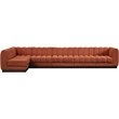 Meridian Furniture Quinn 6-Piece L-Shaped Fabric Modular Sectional in Orange