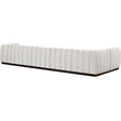 Meridian Furniture Quinn 6-Piece L-Shaped Fabric Modular Sectional in Cream