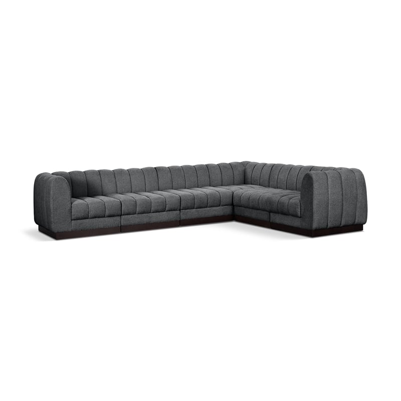 Grey/6-Piece: 3 Armless Chair, 3 Corner Chair