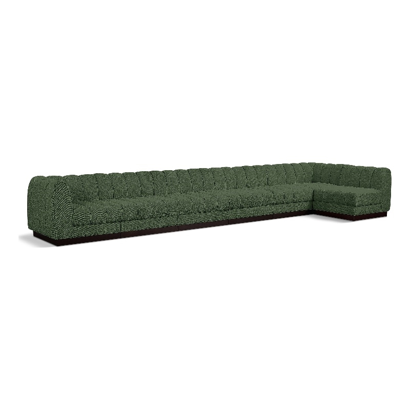 Green/7-Piece: 5 Armless Chair, 2 Corner Chair