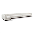 Meridian Furniture Quinn 8-Piece L-Shaped Fabric Modular Sectional in Cream