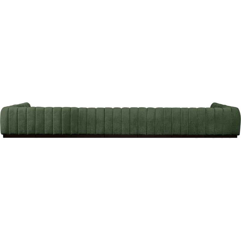 Meridian Furniture Quinn 9-Piece U-Shaped Fabric Modular Sectional in Green