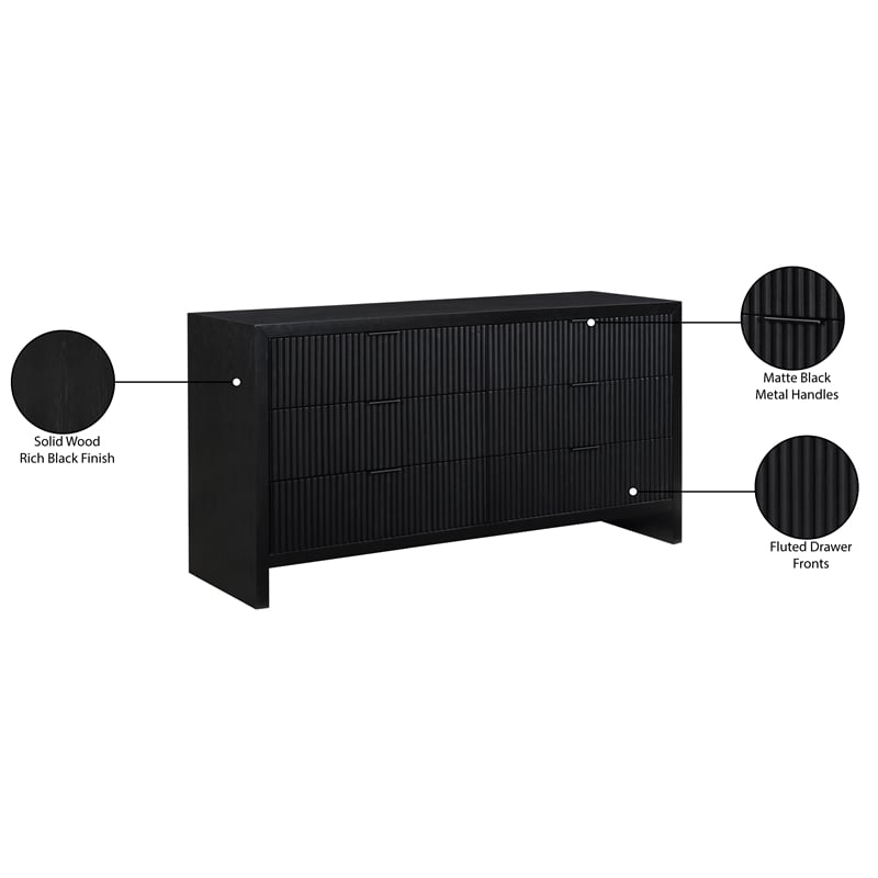 Meridian Furniture Fairfax Black Oak Veneer Dresser