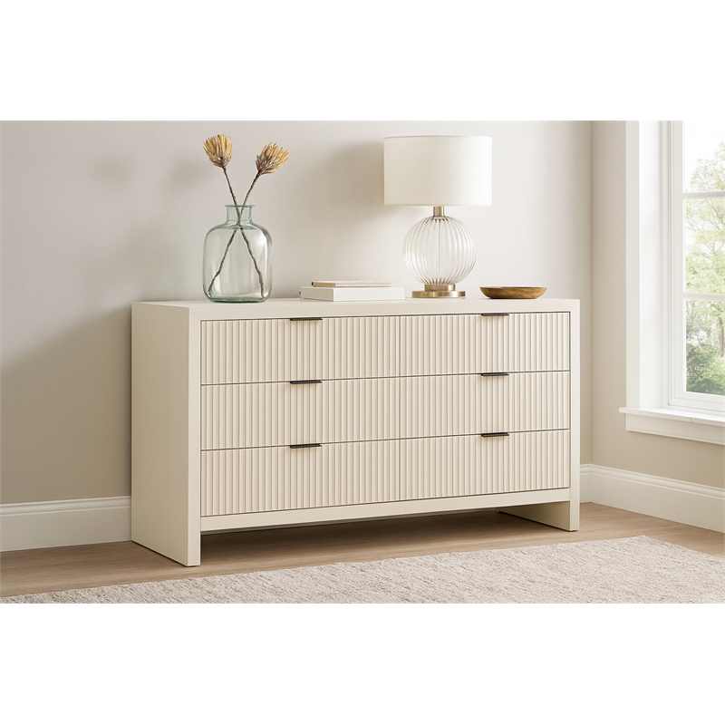 Meridian Furniture Fairfax Cream Oak Veneer Dresser