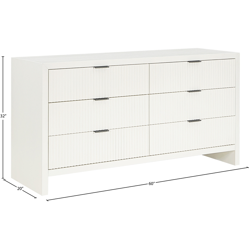 Meridian Furniture Fairfax Cream Oak Veneer Dresser