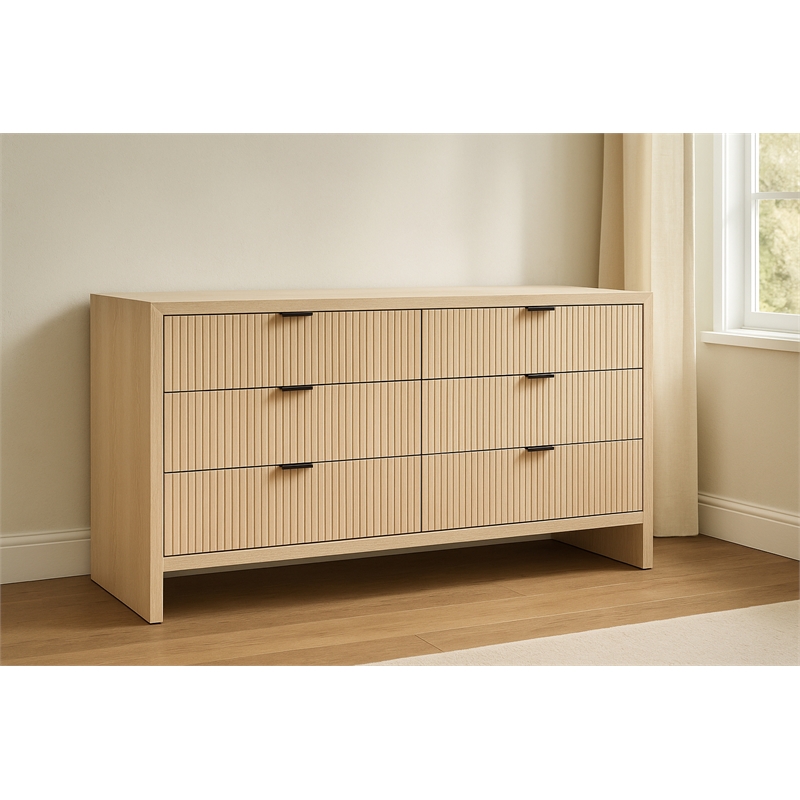 Meridian Furniture Fairfax Natural Oak Veneer Dresser