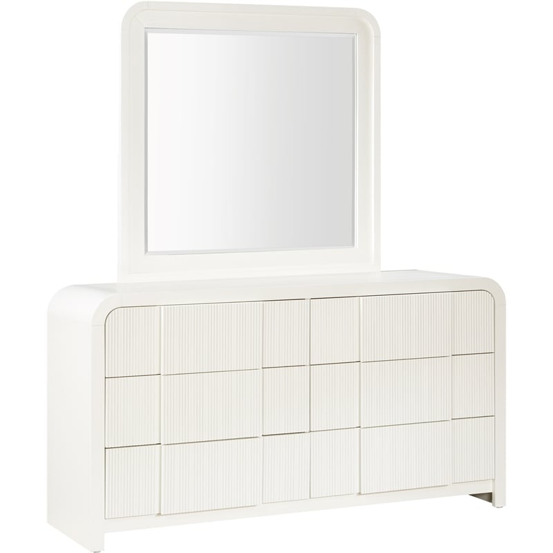 Meridian Furniture Fluted Cream Oak Veneer Dresser