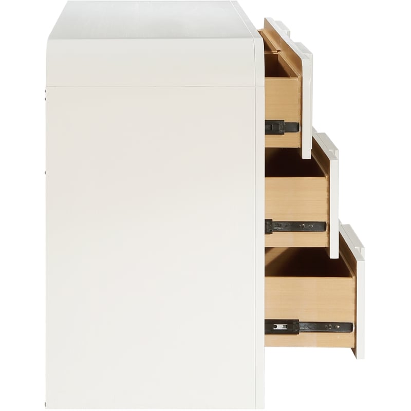 Meridian Furniture Fluted Cream Oak Veneer Dresser