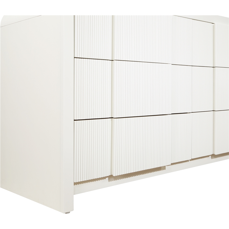 Meridian Furniture Fluted Cream Oak Veneer Dresser