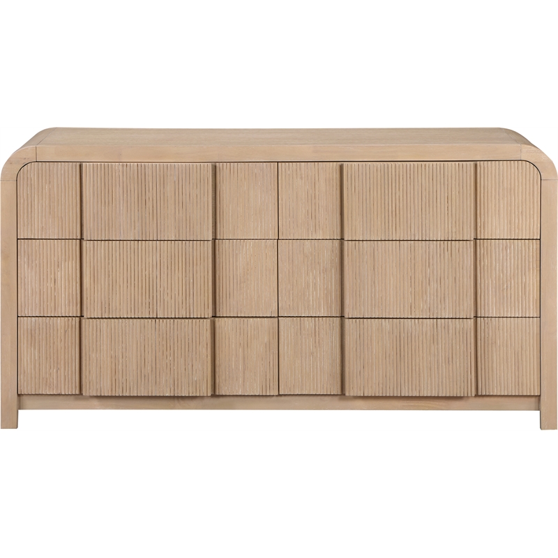 Meridian Furniture Fluted Natural Oak Veneer Dresser