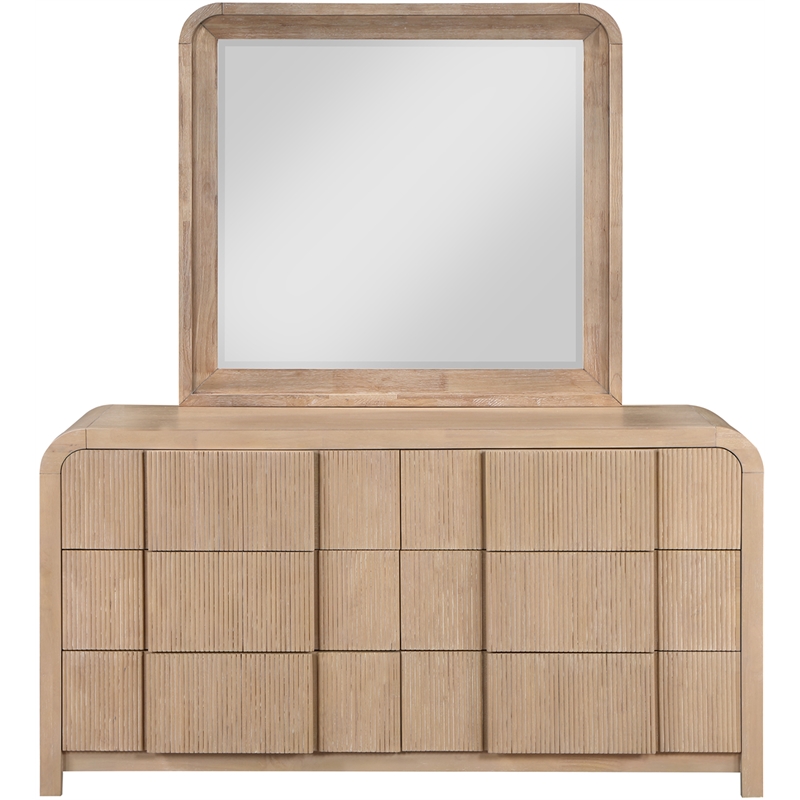 Meridian Furniture Fluted Natural Oak Veneer Dresser
