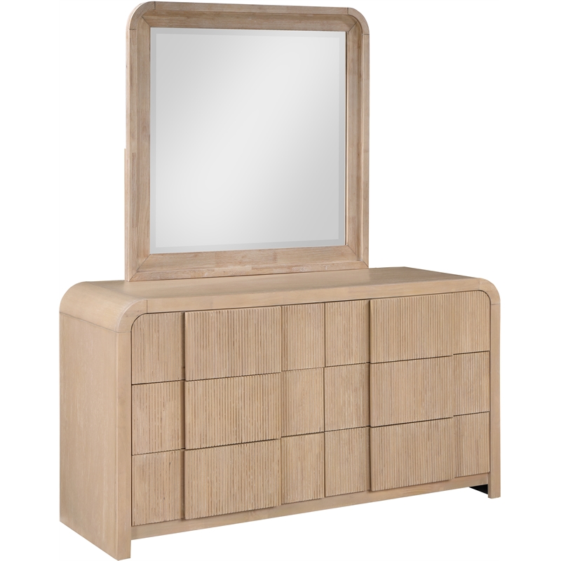 Meridian Furniture Fluted Natural Oak Veneer Dresser