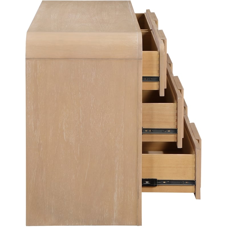 Meridian Furniture Fluted Natural Oak Veneer Dresser