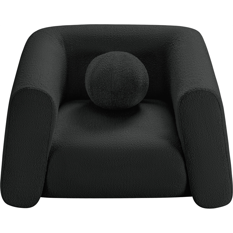 Meridian Furniture Abbington Contemporary Boucle Fabric Chair in Black