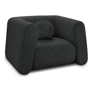 Meridian Furniture Abbington Contemporary Boucle Fabric Chair in Black