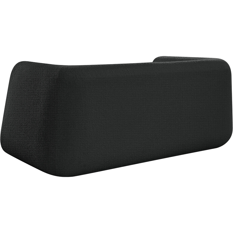Meridian Furniture Abbington Contemporary Boucle Fabric Loveseat in Black