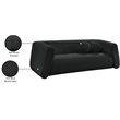 Meridian Furniture Abbington Contemporary Boucle Fabric Sofa in Black