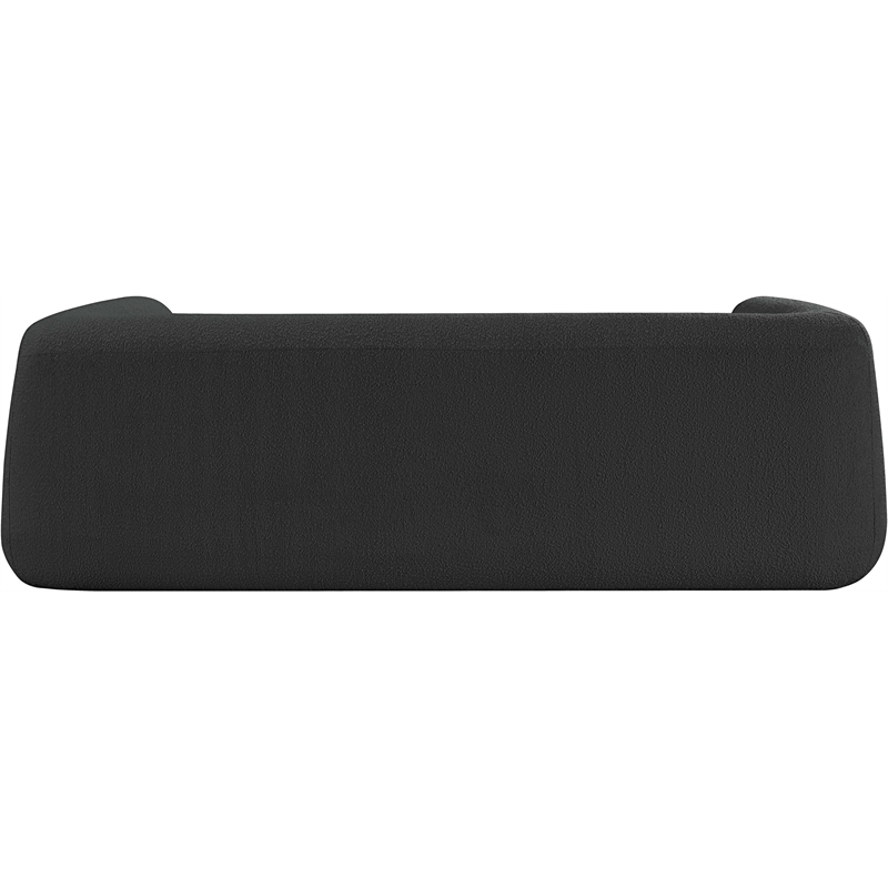 Meridian Furniture Abbington Contemporary Boucle Fabric Sofa in Black