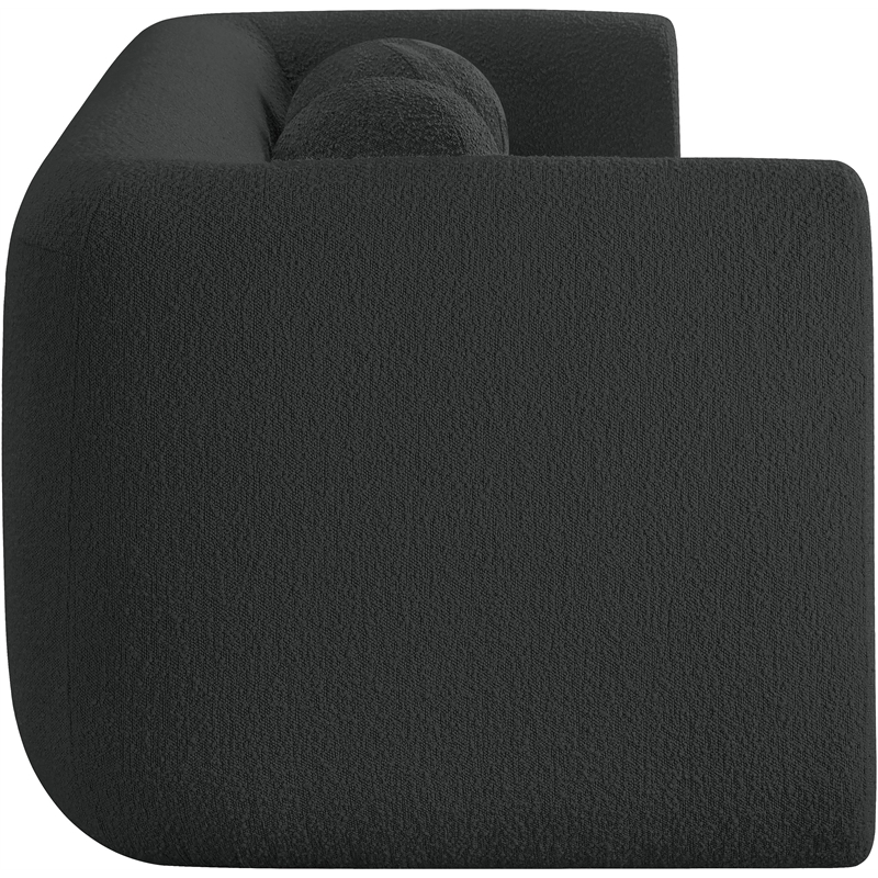 Meridian Furniture Abbington Contemporary Boucle Fabric Sofa in Black