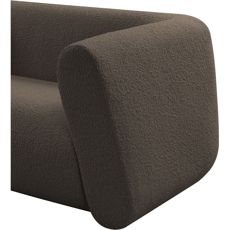 Meridian Furniture Abbington Contemporary Boucle Fabric Chair in Brown