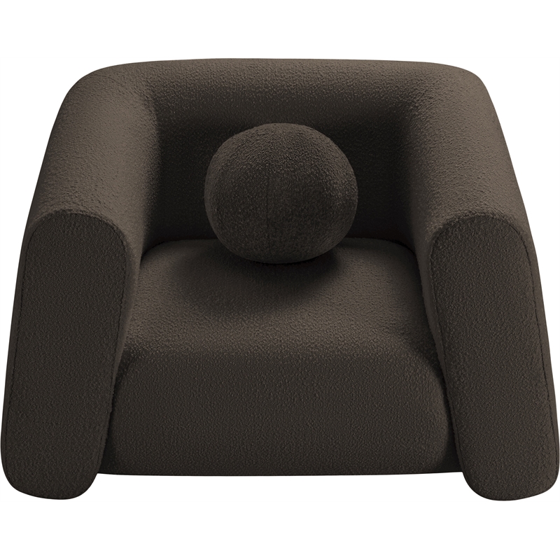 Meridian Furniture Abbington Contemporary Boucle Fabric Chair in Brown