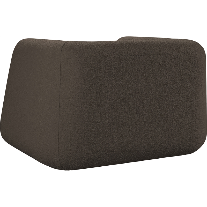 Meridian Furniture Abbington Contemporary Boucle Fabric Chair in Brown