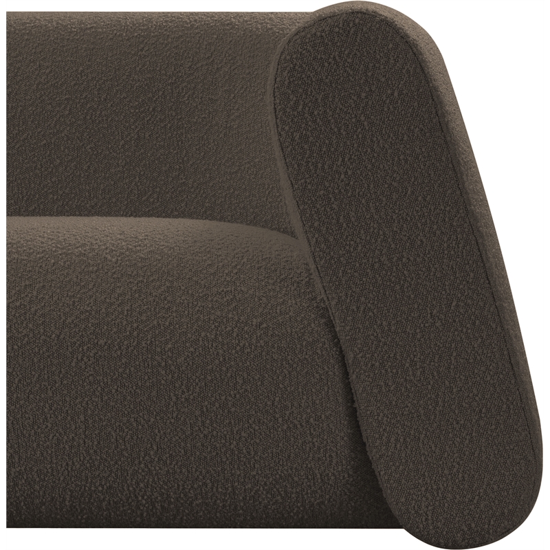 Meridian Furniture Abbington Contemporary Boucle Fabric Sofa in Brown