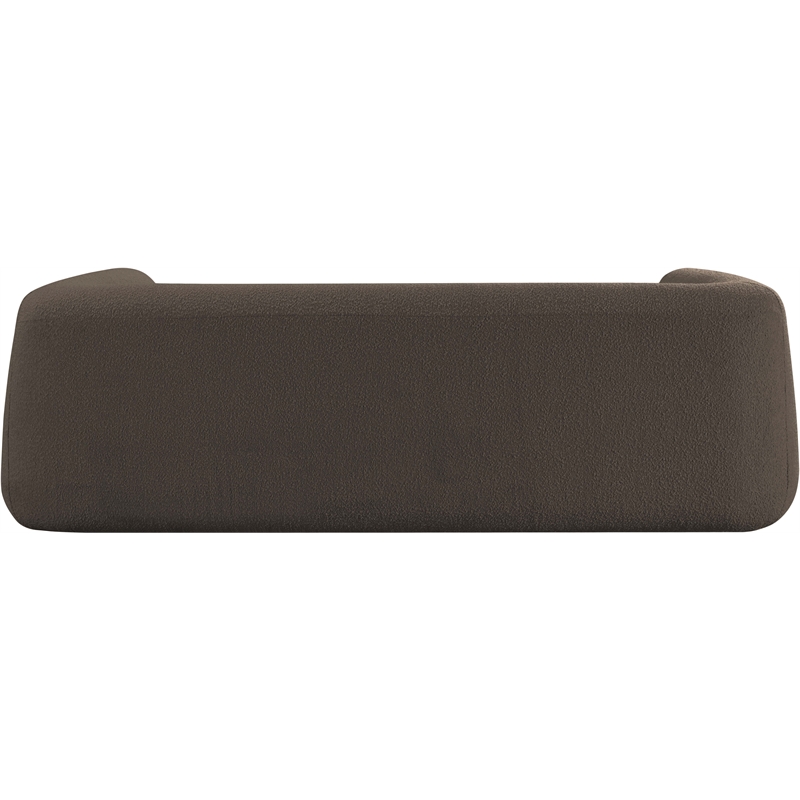 Meridian Furniture Abbington Contemporary Boucle Fabric Sofa in Brown
