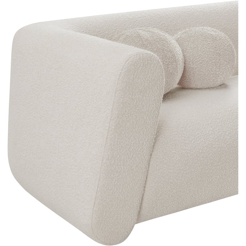Meridian Furniture Abbington Contemporary Boucle Fabric Chair in Cream