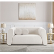 Meridian Furniture Abbington Contemporary Boucle Fabric Loveseat in Cream