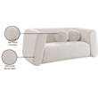 Meridian Furniture Abbington Contemporary Boucle Fabric Loveseat in Cream