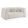 Meridian Furniture Abbington Contemporary Boucle Fabric Loveseat in Cream