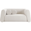 Meridian Furniture Abbington Contemporary Boucle Fabric Loveseat in Cream