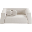 Meridian Furniture Abbington Contemporary Boucle Fabric Loveseat in Cream