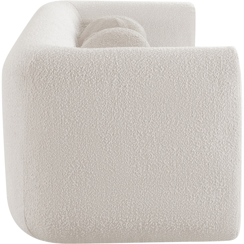 Meridian Furniture Abbington Contemporary Boucle Fabric Loveseat in Cream