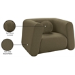 Meridian Furniture Abbington Contemporary Boucle Fabric Chair in Olive Green