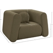 Meridian Furniture Abbington Contemporary Boucle Fabric Chair in Olive Green