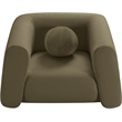 Meridian Furniture Abbington Contemporary Boucle Fabric Chair in Olive Green