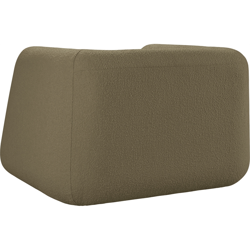Meridian Furniture Abbington Contemporary Boucle Fabric Chair in Olive Green