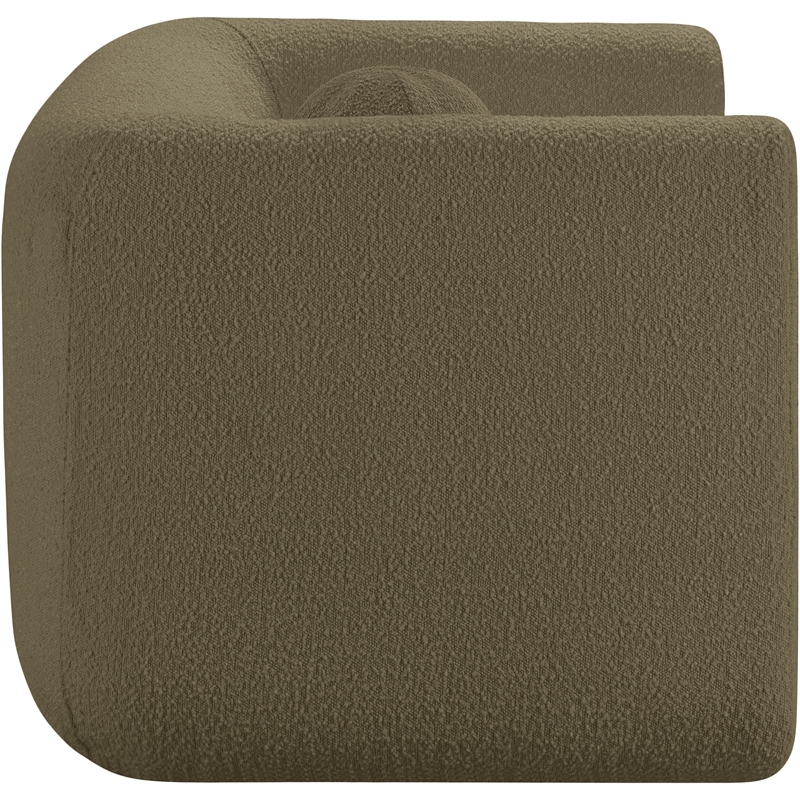 Meridian Furniture Abbington Contemporary Boucle Fabric Chair in Olive Green