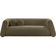 Meridian Furniture Abbington Contemporary Boucle Fabric Sofa in Olive Green