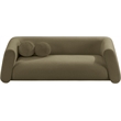 Meridian Furniture Abbington Contemporary Boucle Fabric Sofa in Olive Green