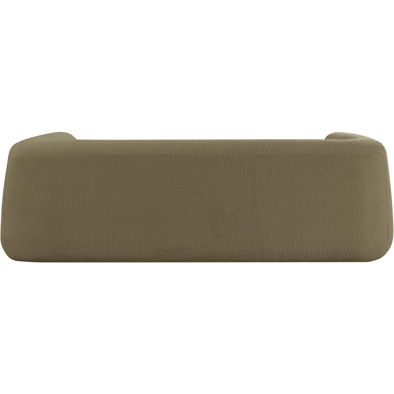 Meridian Furniture Abbington Contemporary Boucle Fabric Sofa in Olive Green