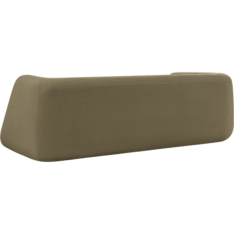Meridian Furniture Abbington Contemporary Boucle Fabric Sofa in Olive Green